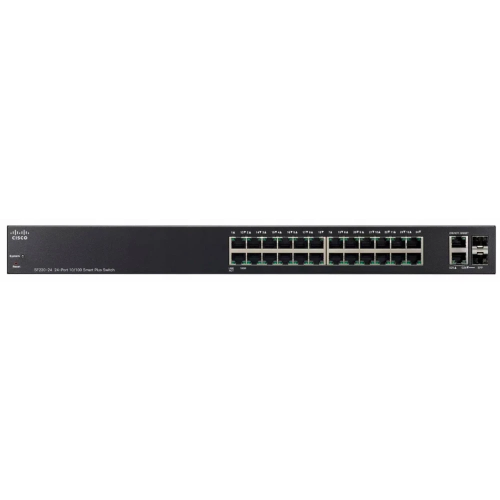 Коммутатор Cisco Small Business SF220-24 SF220-24-K9-EU 100 Base-TX (100 мбит/с), 2 SFP порта