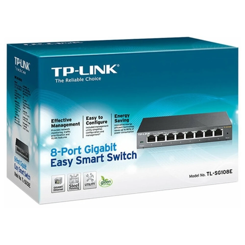 Коммутатор TP-Link TL-SG108E 1000 Base-TX (1000 мбит/с)