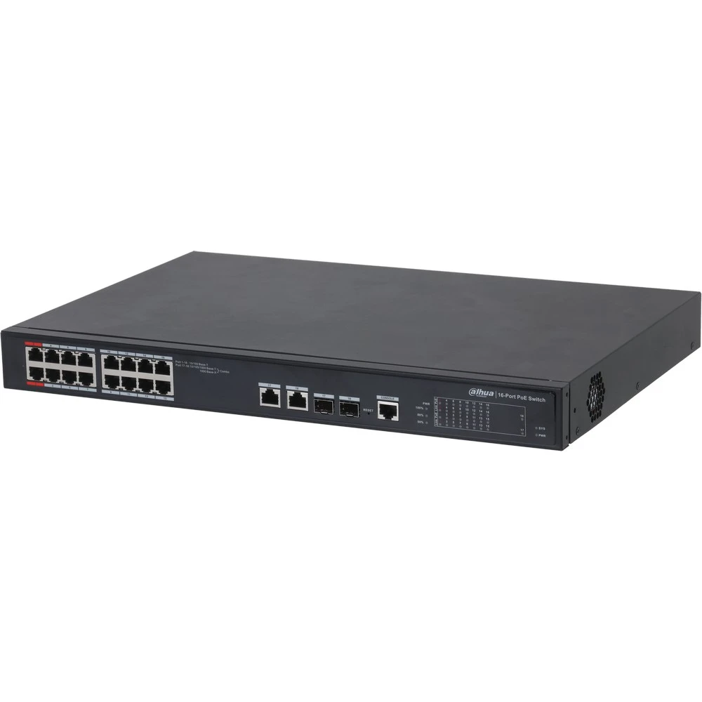 Коммутатор Dahua DH-PFS4218-16ET-240 100 Base-TX (100 мбит/с), 2 SFP порта