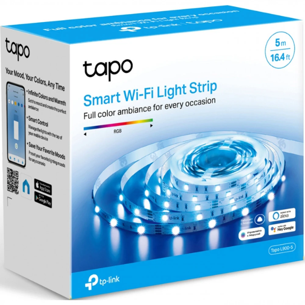 TP-Link Умная светодиодная Wi-Fi лента Tapo 5 м L900-5