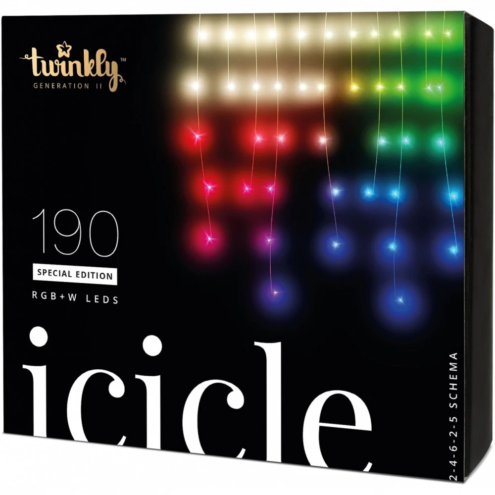 Twinkly Гирлянда Icicle 190 RGB+W LED Special Edition TWI190SPP-TEU