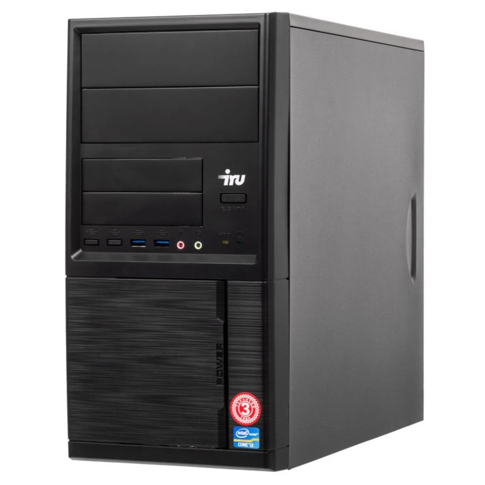 Персональный компьютер iRU Home 313 MT I3 7100 (3.9) 1084091 Core i3, 7100, 3.9, 8 Гб, Windows 10 Home