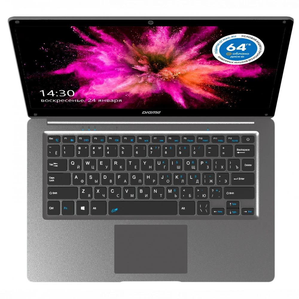 Ноутбук Digma EVE 14 C420 ET4066EW 13.9 ", FHD 1920x1080 (16:9), Intel, Celeron, 4 Гб, 128 ГБ, Intel UHD Graphics, Windows 10 Home