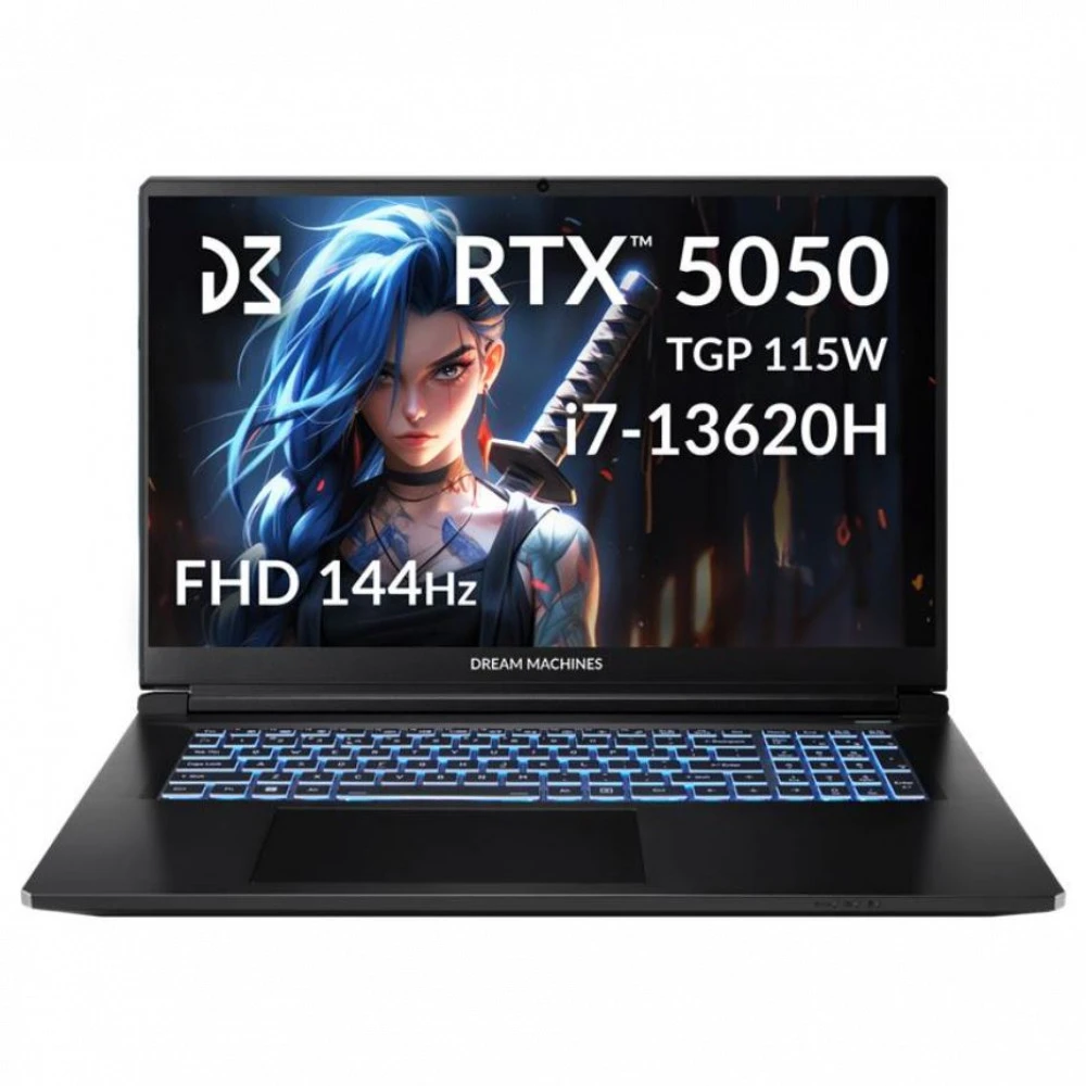 Ноутбук Dream Machines RG5050-17KZ27 17.3 ", FHD 1920x1080 (16:9), Intel, Core i7, 32 Гб, 1 ТБ, nVidia GeForce RTX 5050