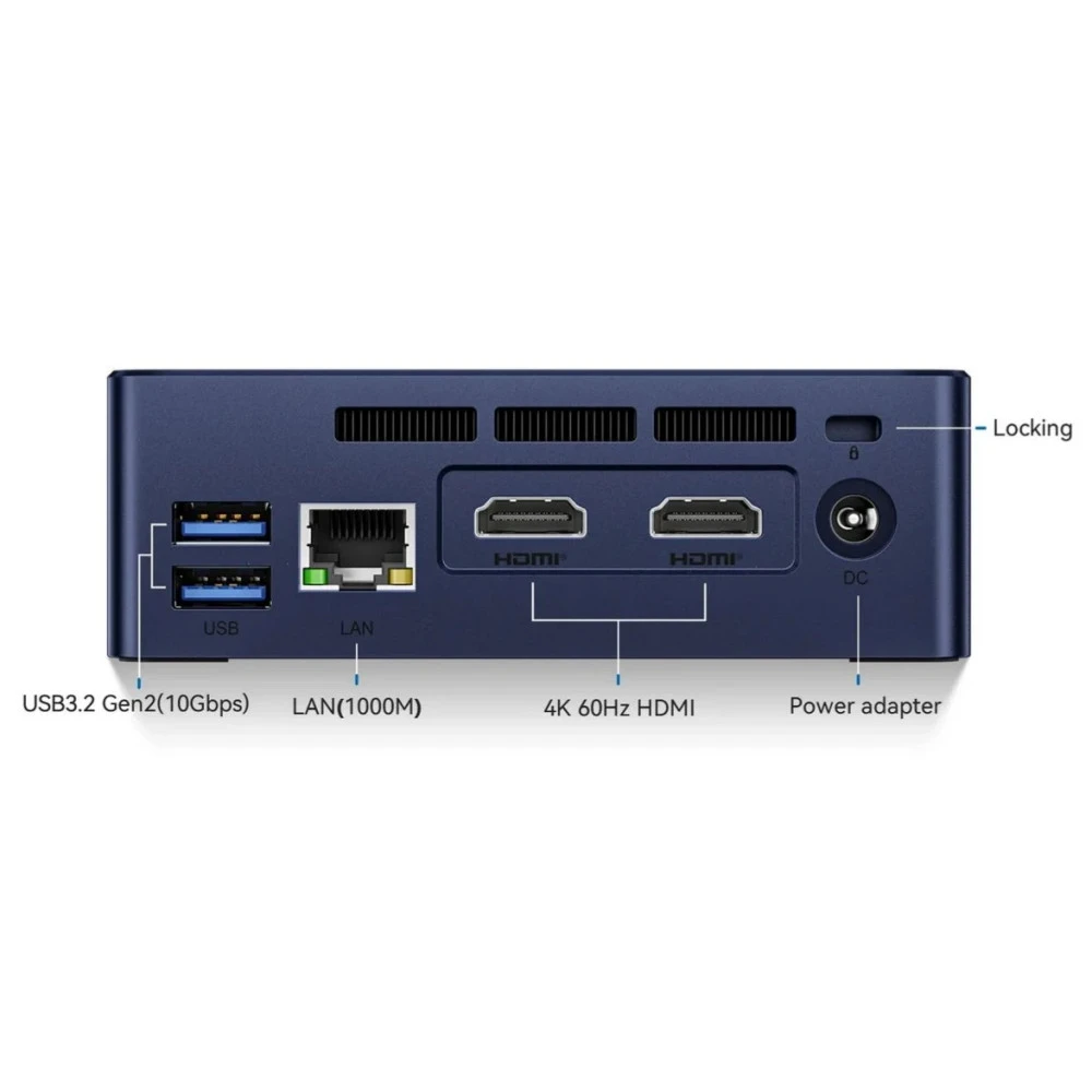 Персональный компьютер Beelink Мини S12 Navy Blue BL/MINI S12/N95/8G/256G/Navy Blue N-series, N95, 1.7, 8 Гб, DDR4-3200