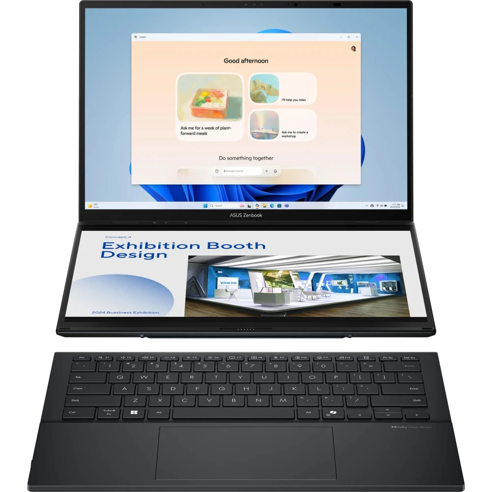 Ноутбук Asus UX8406CA Zenbook Duo (QL221W) 90NB14X1-M00C70 14 ", WUXGA 1920x1200 (16:10), Intel, Core Ultra 7, 16 Гб, 1 ТБ, Intel Arc Graphics, Windows 11 Home