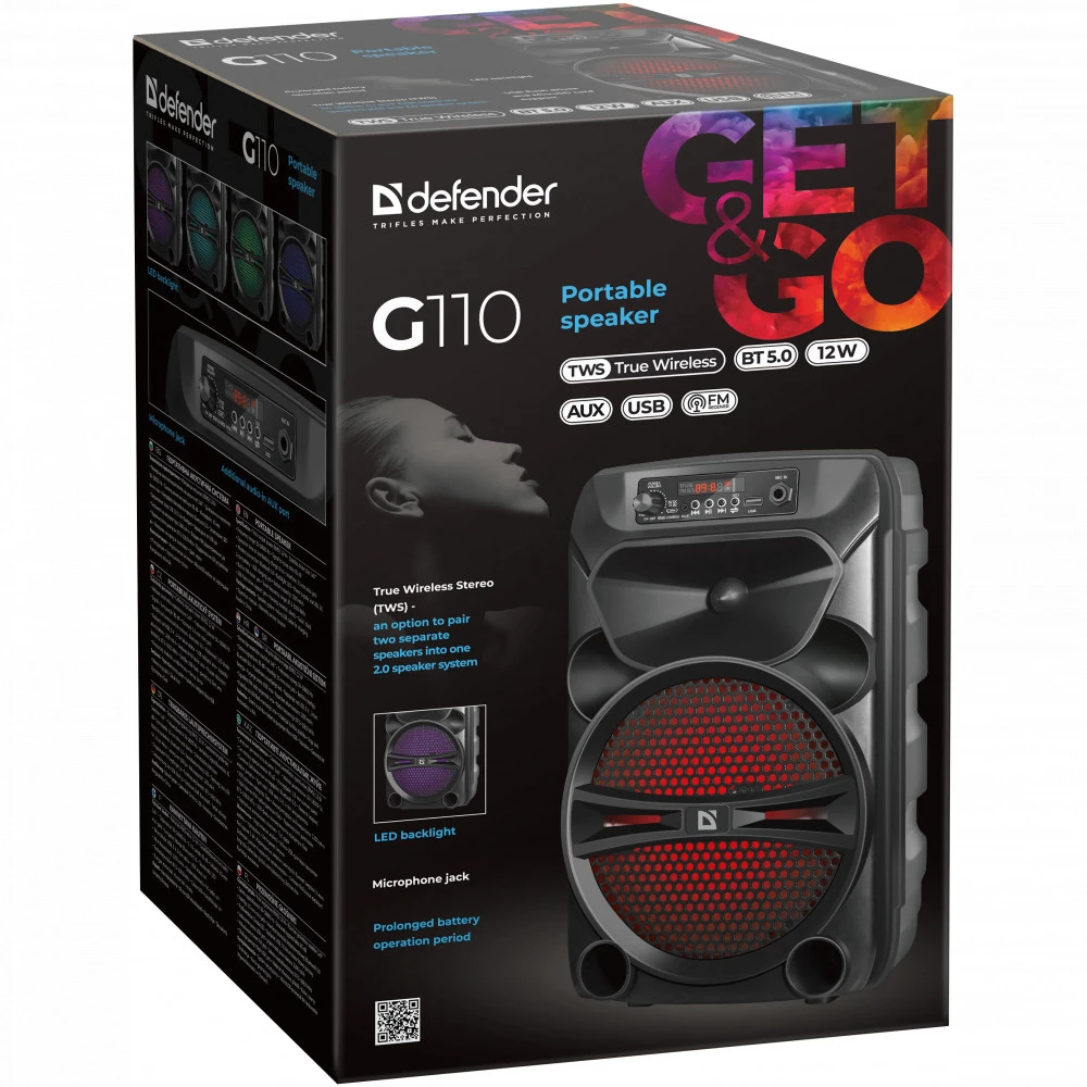 Портативная колонка Defender G110 65110 Черный