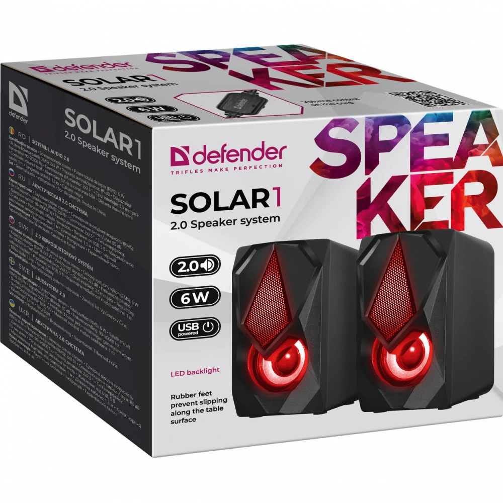 Компьютерные колонки Defender Solar 1 65401 Черный