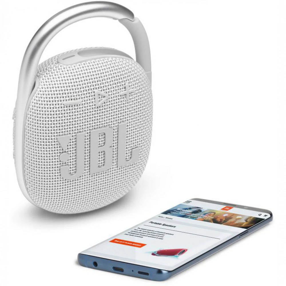 Портативная колонка JBL Clip 4 JBLCLIP4WHT Белый