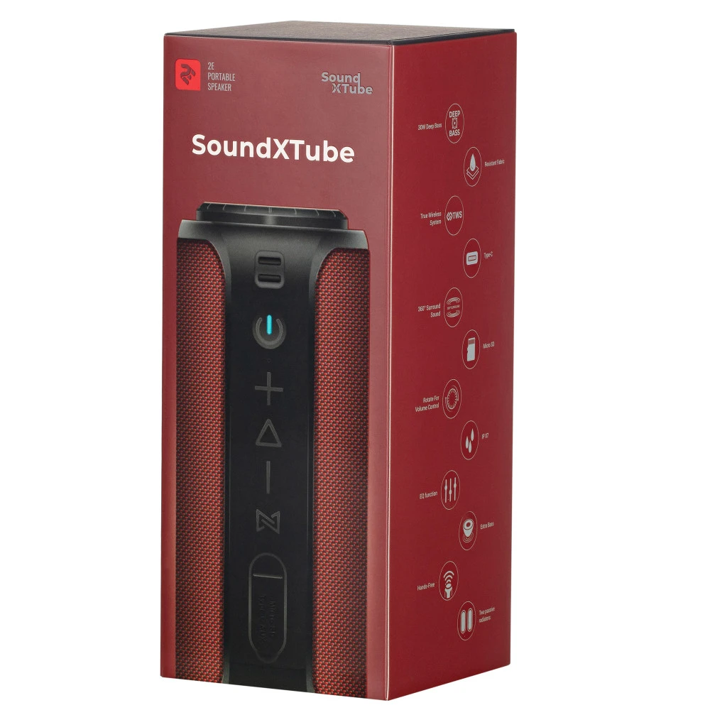Портативная колонка 2E SoundXTube TWS 2E-BSSXTWRD Красный