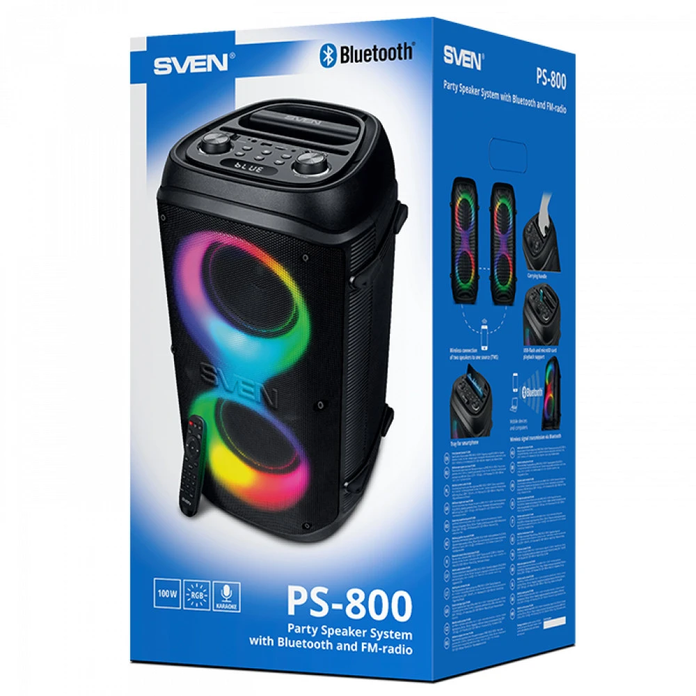 Портативная колонка Sven PS-800 BLACK Черный