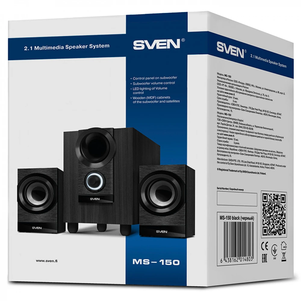 Компьютерные колонки Sven MS-150 Черный