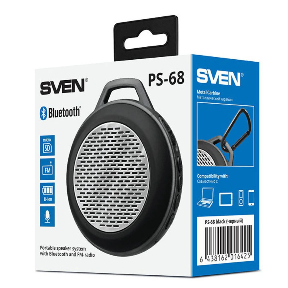 Портативная колонка Sven PS-68 SV-016425 Черный