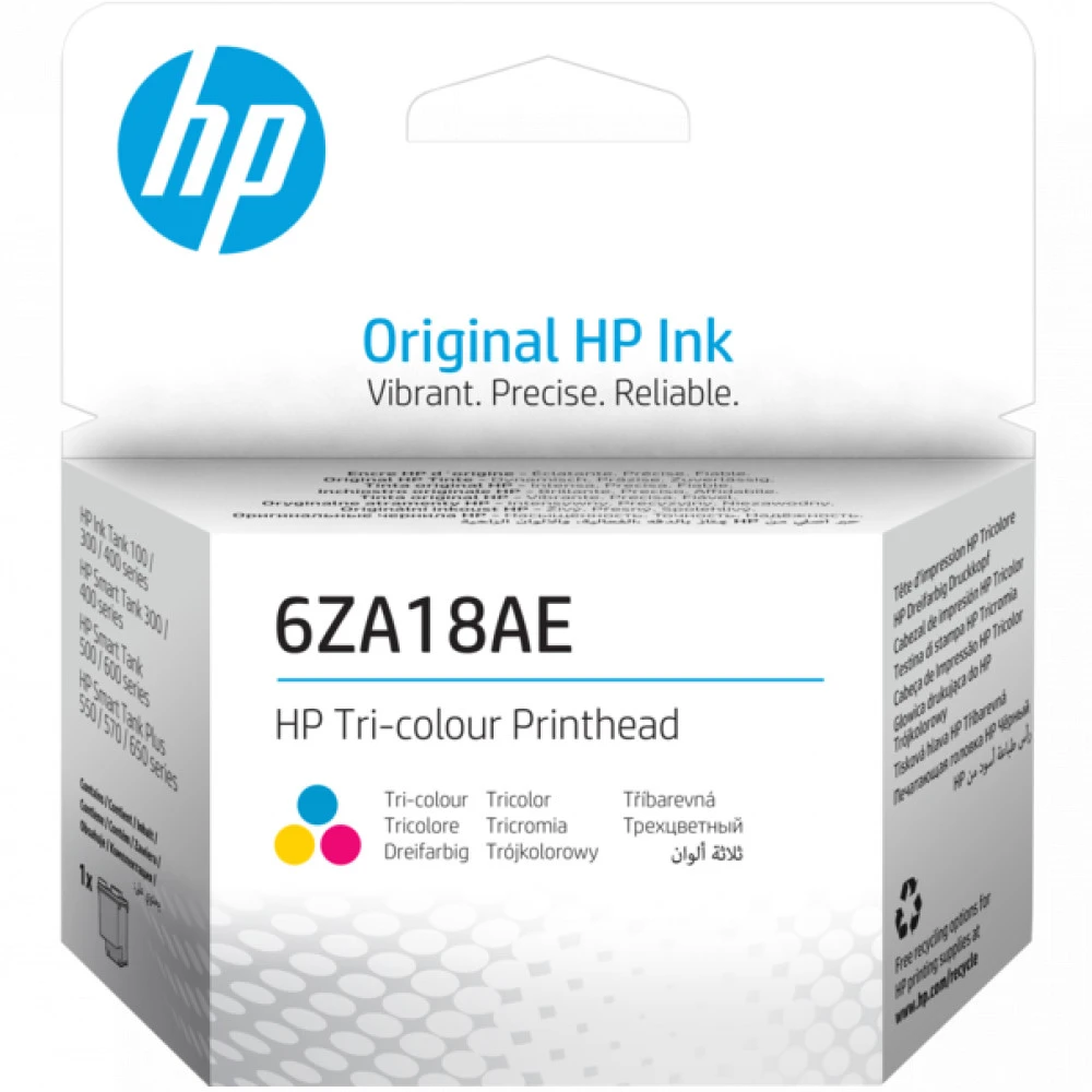 Опция для печатной техники HP Печатающая головка для InkTank 100/300/400 SmartTank 300/400/500/600 SmartTankPlus 550/570/650 6ZA18AE Печатающая головка