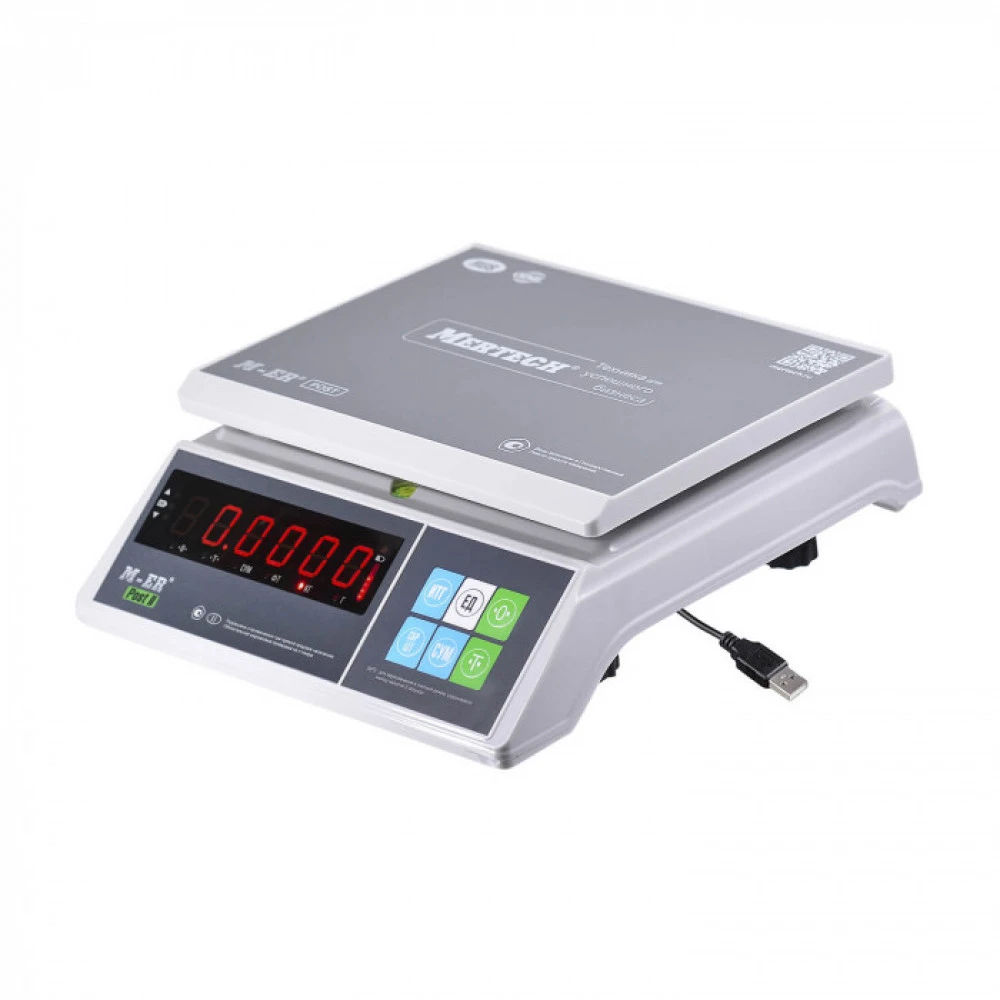 Торговые весы Mertech Порционные M-ER 326 AFU-15.1 Post II LED USB-COM (двойной дисплей) 3868
