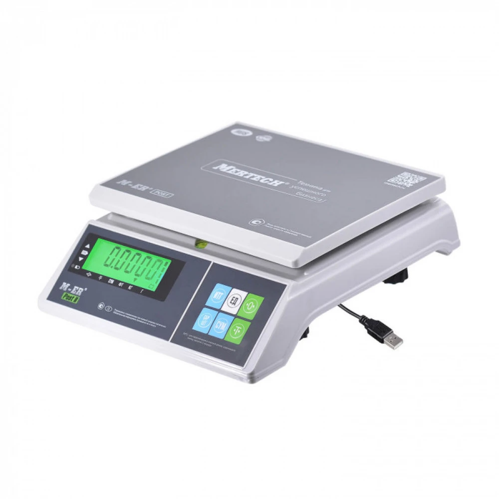 Торговые весы Mertech Порционные M-ER 326 AFU-3.01 Post II LCD USB-COM (двойной дисплей) 3865