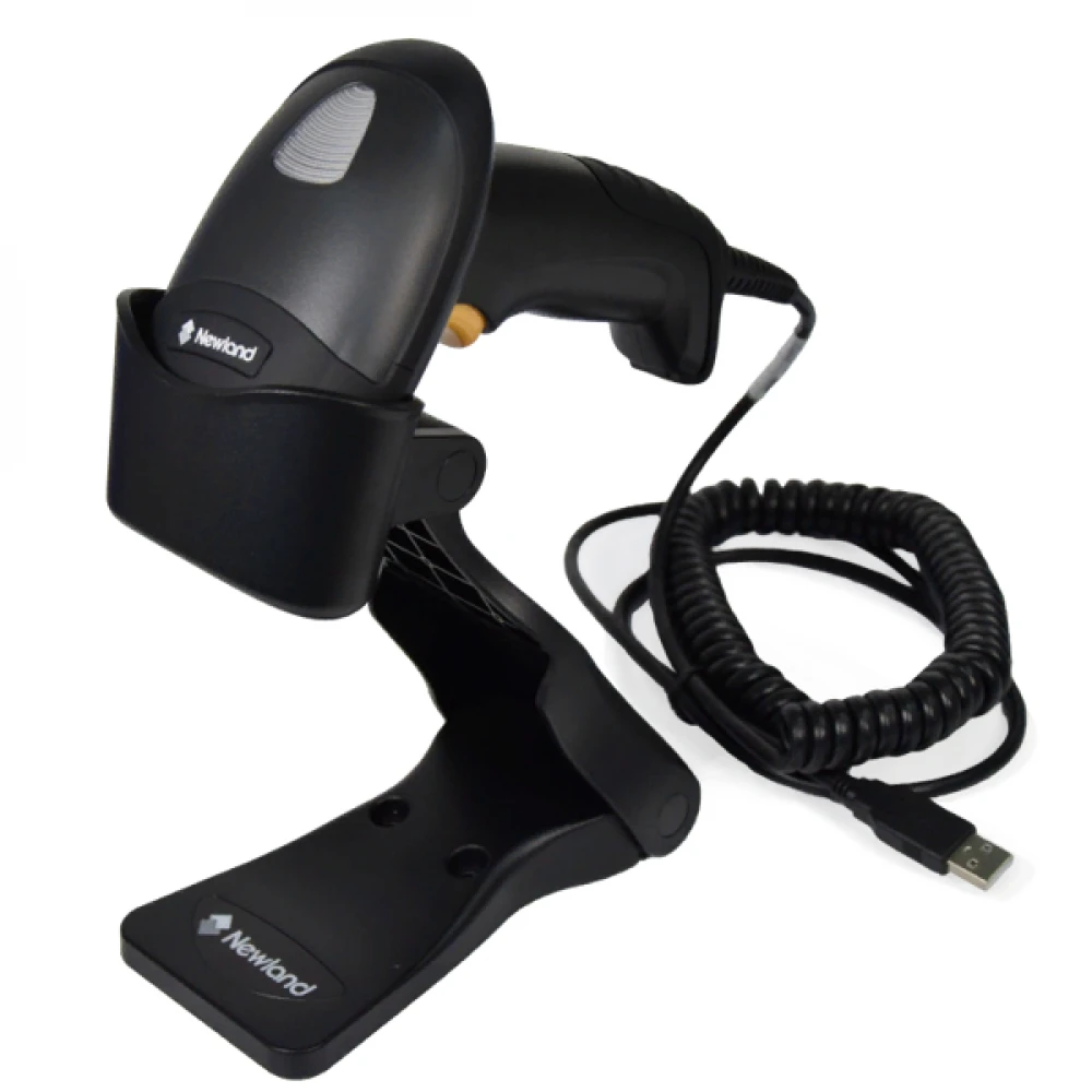 Сканер штрихкода Newland HR32 Marlin II HR3280-SF Ручной проводной, 2D, USB, Черный, С подставкой