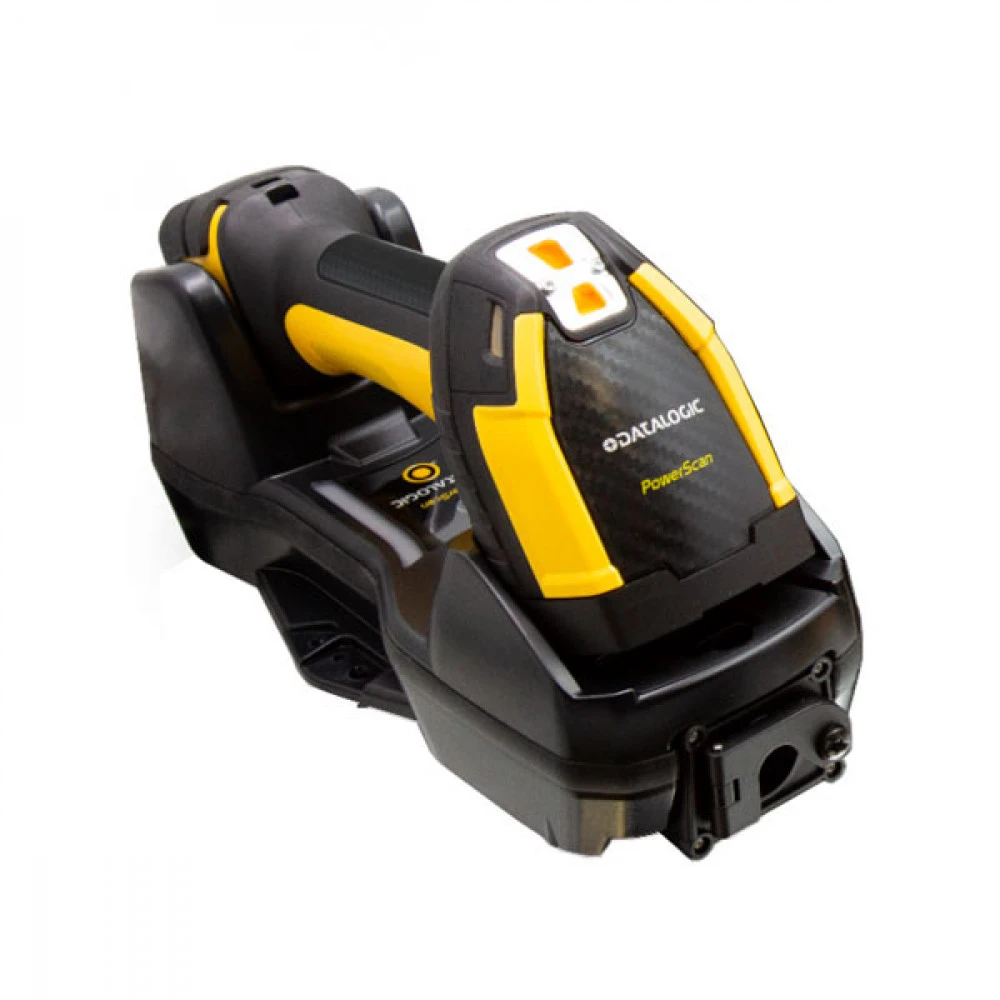 Сканер штрихкода Datalogic PM9600-SR433RBK10 Ручной беспроводной, 2D, USB, Черный-Желтый, С подставкой