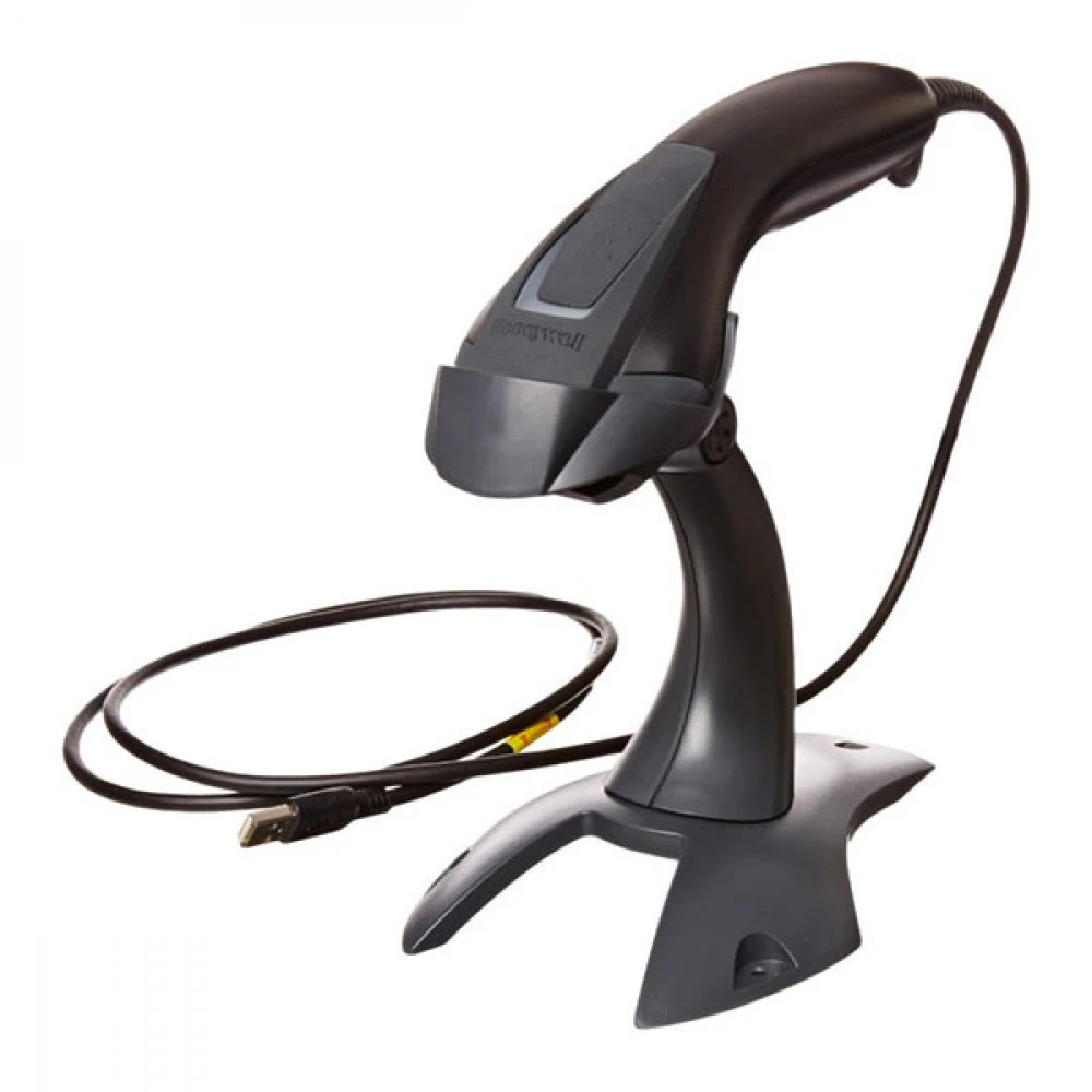 Сканер штрихкода Honeywell 1400GSR-2USB-1 Ручной проводной, 2D, USB, Черно-серый, С подставкой