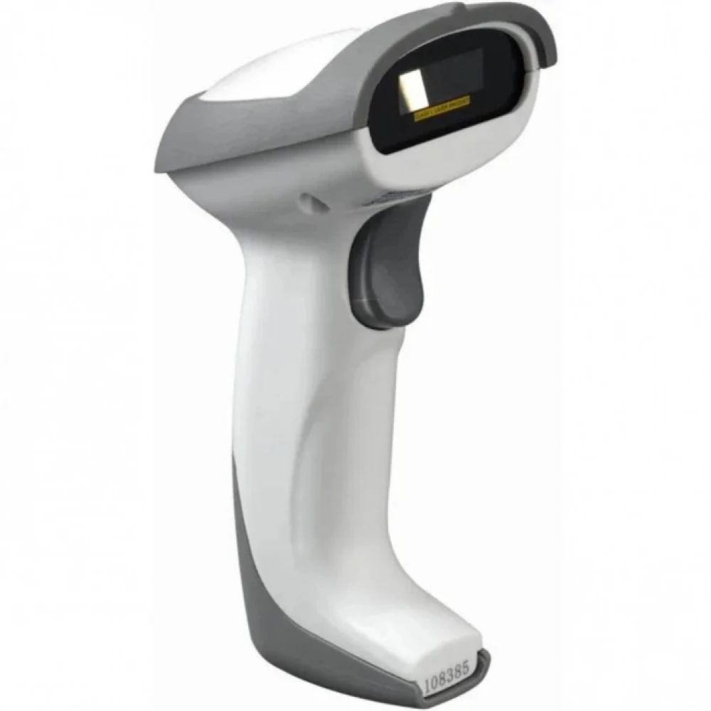 Сканер штрихкода Mindeo MD 2230AT+ Ручной проводной, 1D, USB, Бело-серый, С подставкой