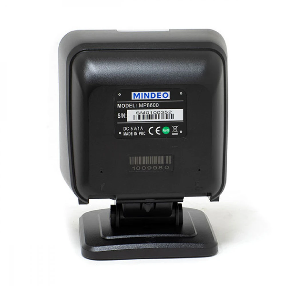 Сканер штрихкода Mindeo MP8610 USB Kit Стационарный, 2D, USB, Com (RS232), Черный, С подставкой