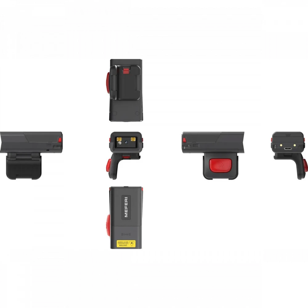 Сканер штрихкода Meferi MS300R 1D/2D MS300R-WN3ANS00 Ручной беспроводной, 1D/2D, USB, Bluetooth, Черный-Красный, Не требуется