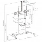 Опция к телевизору Brateck Мобильная стойка для ТВ TTL03H-610TW
