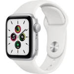 Apple Watch SE GPS, 40mm Silver Aluminium Case with White Sport Band - Regular MYDM2GK/A