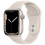Apple Watch Series 7 GPS, 41mm Starlight Aluminium Case with Starlight Sport Band MKMY3GK/A