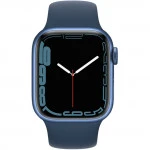 Apple Watch Series 7 GPS, 41mm Blue Aluminium Case with Abyss Blue Sport Band MKN13GK/A