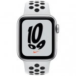Apple Watch Nike SE GPS, 40mm Silver Aluminium Case with Pure Platinum/Black Nike Sport Band - Regular MKQ23GK/A
