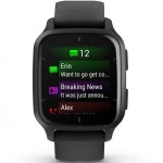 Garmin Venu Sq 2 - Music Edition Slate Bezel with Black Case and Silicone Band 010-02700-10