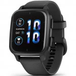 Garmin Venu Sq 2 - Music Edition Slate Bezel with Black Case and Silicone Band 010-02700-10
