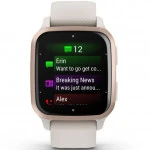 Garmin Venu Sq 2 - Music Edition Peach Gold Bezel with Ivory Case and Silicone Band 010-02700-11