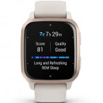 Garmin Venu Sq 2 - Music Edition Peach Gold Bezel with Ivory Case and Silicone Band 010-02700-11