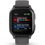 Garmin Venu Sq 2 - Slate Bezel with Shadow Gray Case and Silicone Band 010-02701-10