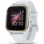 Garmin Venu Sq 2 - Cream Gold Bezel with White Case and Silicone Band 010-02701-11