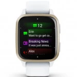 Garmin Venu Sq 2 - Cream Gold Bezel with White Case and Silicone Band 010-02701-11