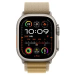 Apple Watch Ultra 2 2024 GPS + Cellular 49mm Natural Titanium Case with Tan Alpine Loop MX4H3GK/A (Смарт-часы)