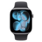 Apple Watch Series 11 GPS 46mm Space Grey Aluminium Case with Black Sport Band MEV04RK/A (Смарт-часы)