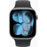 Apple Watch Series 11 46mm Space Grey Aluminium Case With Black Sport Band M/L MEV44X/A Смарт-часы