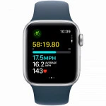 Apple Watch SE GPS 40mm Silver Aluminium Case with Storm Blue Sport MRE23QR/A (Смарт-часы)