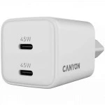 Аксессуары для смартфона Canyon CU45CC GaN 45W 2xPD EU White CNS-CUW45CC