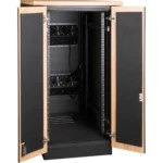 Серверный шкаф LANMASTER SOUNDPROOF звукоизолированный 24U 750x1130 мм, отделка под дерево, цвет лиственница LAN-DC-CBSP-24U-WD