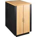 Серверный шкаф LANMASTER SOUNDPROOF звукоизолированный 24U 750x1130 мм, отделка под дерево, цвет лиственница LAN-DC-CBSP-24U-WD