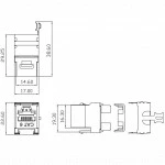 Модуль Hyperline Модуль Keystone Jack RJ-45(8P8C) категория 6 KJ5-8P8C-C6-180-SH-F-WH