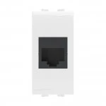 Сетевая розетка DKC Компьютерная розетка RJ45 кат.5e 76654B, Brava, белая, 1 модуль