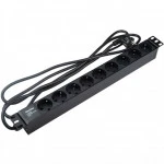 Аксессуар для серверного шкафа Hyperline Блок розеток для 19" шкафов горизонтальный 9 розеток Schuko SHE19-9SH-2.5EU