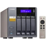 Дисковая системы хранения данных СХД Qnap Сетевой RAID-накопитель, 4 отсека для HDD, HDMI-порт. Четырехъядерный Intel Celeron N3150 1,6 ГГц TS-453A-4G (Tower)