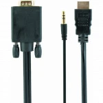 Кабель интерфейсный Cablexpert HDMI m - D-Sub (VGA) m + audio 1,8 м A-HDMI-VGA-03-6 HDMI - D-SUB (VGA) - MINI JACK 3.5 (output)